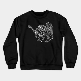 SEEMBO Beaver Playing Guitar Guitarist Musician Music Band Crewneck Sweatshirt